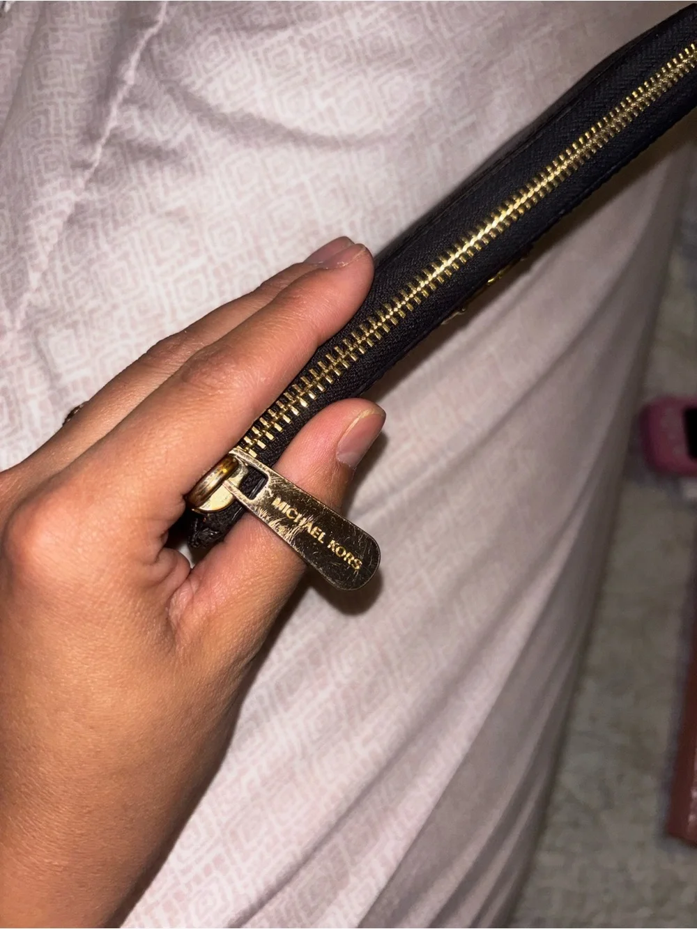Michael Kors Black Saffiano Zip-Around Wallet